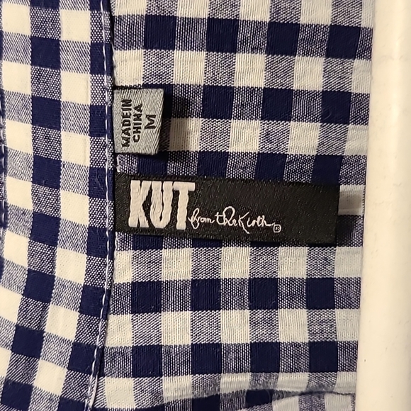 New (no tag)- KUT blue check button up - Picture 2 of 3